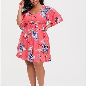 Torrid floral pink dress (size 1)